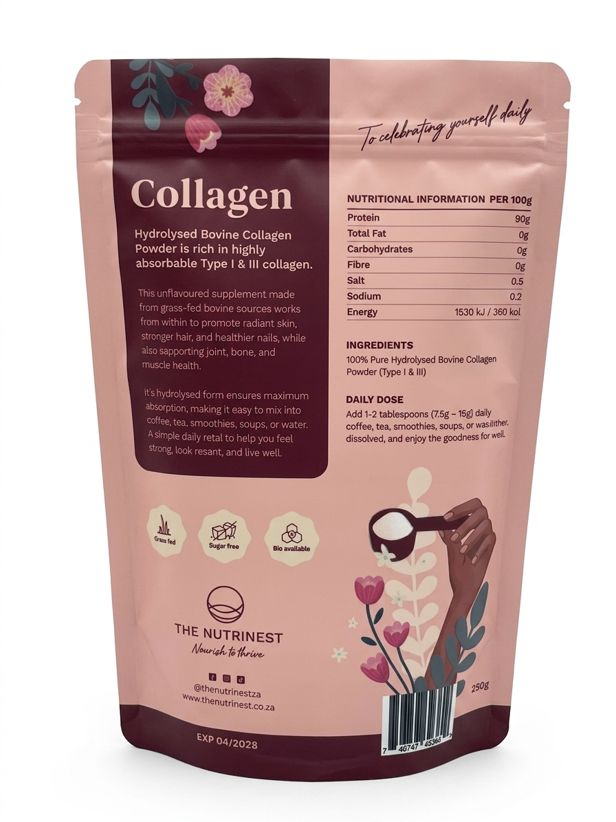 100% Pure Hydrolysed Collagen (250g Pouch)
